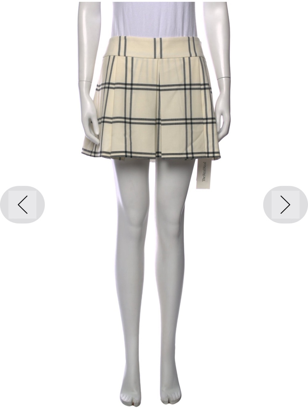 LoveShackFancy Winslet Cream & Black Plaid Skirt 12 NWT